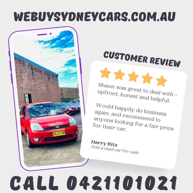 An image showing a Google customer Review for We Buy Sydneycars from Harry who sold a used car for cash